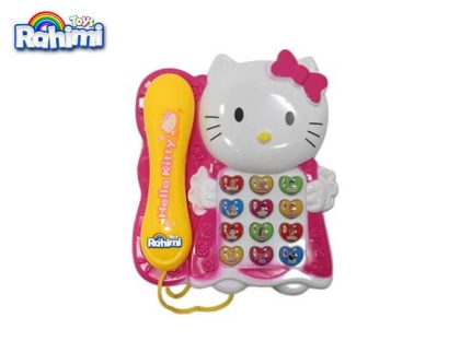 تلفن موزیکال طرح گربه پاپیون دار رنگارنگ با قیمت عمده و ارزان مناسب کودک