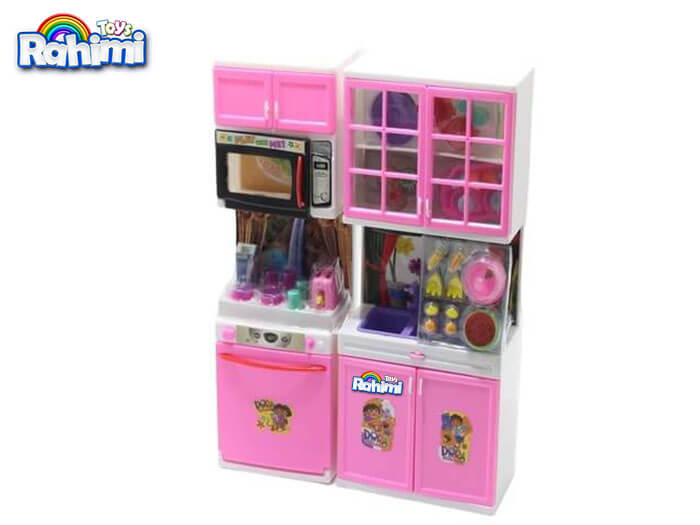 اسباب بازی مدل ست آشپزخانه و ظرفشویی طرح دورا به رنگ صورتی به صورت عمده و با قیمت ارزان